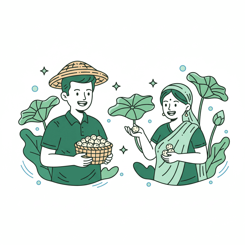 Makhana farming and traditional harvesting