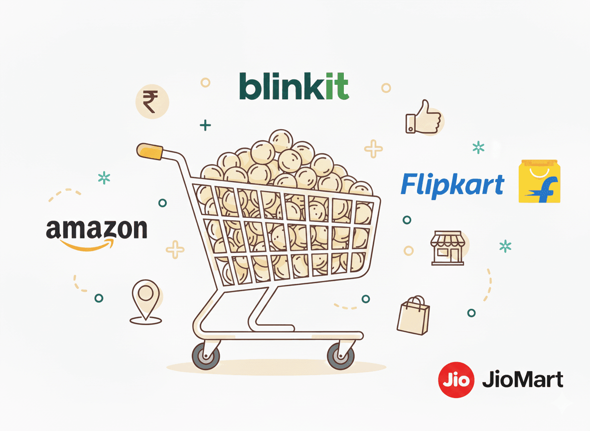 Shopping cart with Amma's Makhana